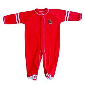 Creative Knitwear Cornell University Bears Red Footed Baby Romper. 6-9 Months.